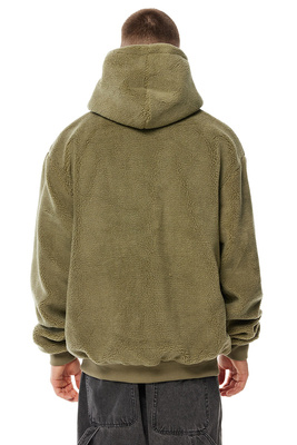 Mass DNM kurtka Patch Teddy Hoody Zip Jacket - khaki