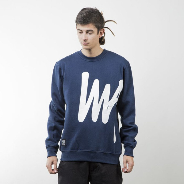 Mass Denim bluza sweatshirt Signature Big crewneck navy