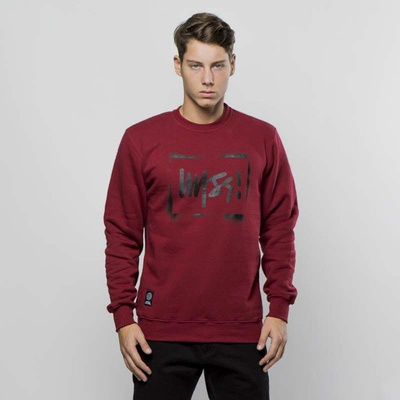 Mass DNM bluza Sweatshirt Crewneck Street Sign - claret