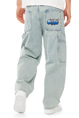 Mass DNM spodnie Wall Jeans Extra baggy Fit - jasnoniebieskie