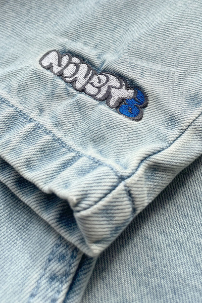 Mass DNM spodnie Wall Jeans Extra baggy Fit - jasnoniebieskie