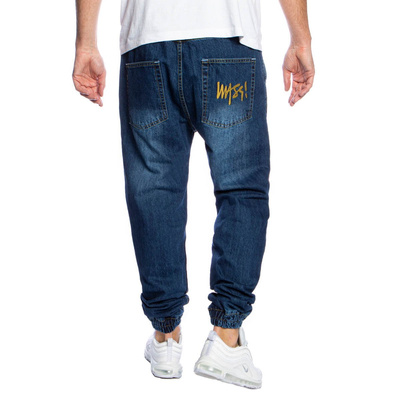 Mass DNM spodnie Joggers Jeans Signature Sneaker Fit - ciemnoniebieski