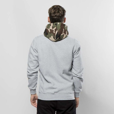Mass DNM bluza Sweatshirt Hoody Zip Half Camo - light heather grey