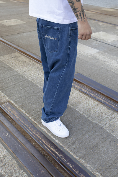 Mass DNM spodnie Jeans Initials Extra Baggy Fit - niebieskie