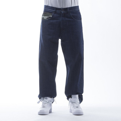 Mass Denim spodnie Jeans Battle baggy fit dark blue