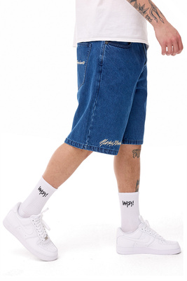 Mass DNM szorty Initials Jeans Shorts loose fit - niebieskie