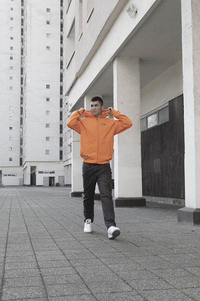 Mass DNM bluza Sweatshirt Mini Box Zip Hoody pomarańczowa