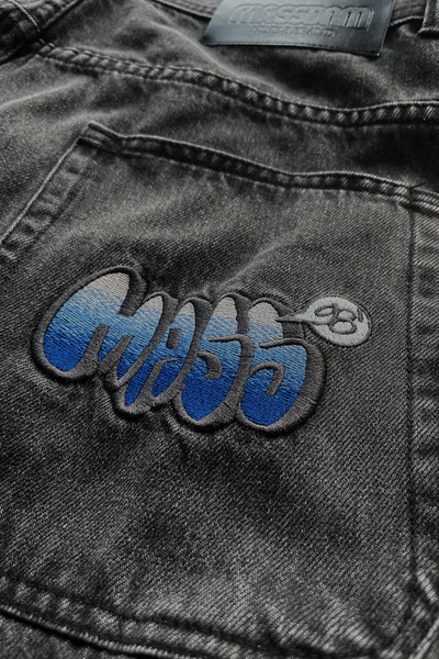 Mass DNM spodnie Wall Jeans Extra baggy Fit - czarne