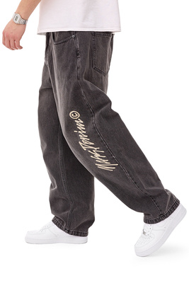 Mass DNM spodnie Jeans Initials Extra Baggy Fit - sprane czarne