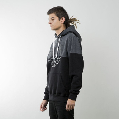 Mass Denim bluza sweatshirt Base Cut hoody black / dark heather grey