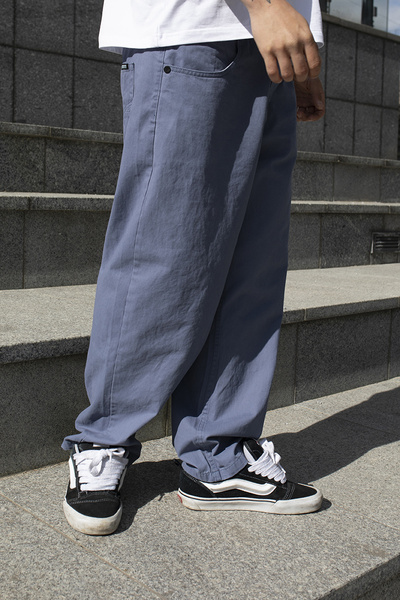 Mass DNM spodnie Pants Slang Baggy Fit - stalowe