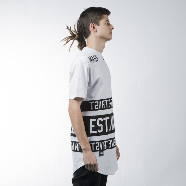 Mass Denim t-shirt koszulka Dyme long fit white BLAKK
