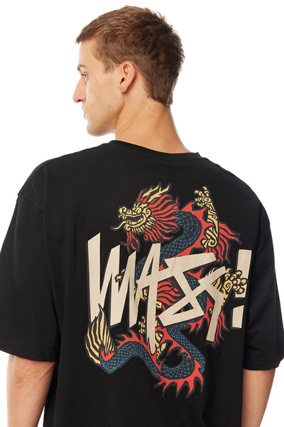 Mass Denim Koszulka Dragon T-shirt czarna