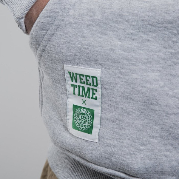 Mass Denim bluza hoody Weed Time light heather grey