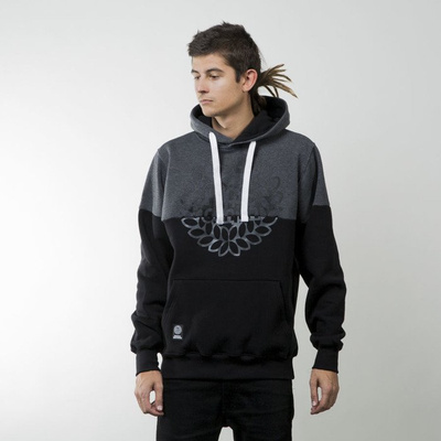Mass Denim bluza sweatshirt Base Cut hoody black / dark heather grey