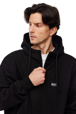 Mass DNM bluza Sweatshirt Signature Patch Zip Hoody - czarna