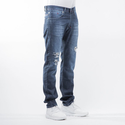 Mass Denim spodnie jeans Conversion tapered fit distressed  blue BLAKK