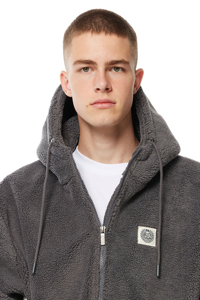 Mass DNM kurtka Patch Teddy Hoody Zip Jacket - szara