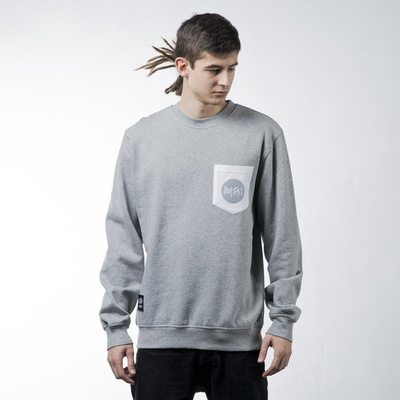 Mass Denim sweatshirt bluza Pocket Signature crewneck light heather grey 