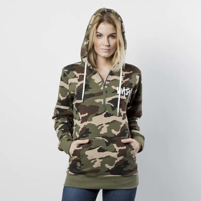 Mass DNM damska bluza Sweatshirt Hoody Half Zip Signature WMNS - woodland camo