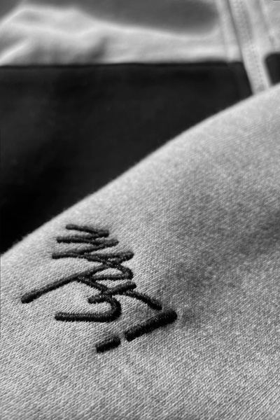 Mass DNM bluza Sweatshirt Signature Patch Zip Hoody - szara