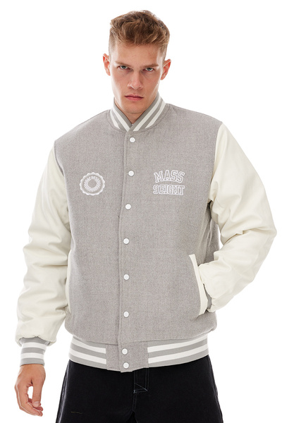 Mass DNM kurtka Jacket Athletic Baseball - jasnoszara