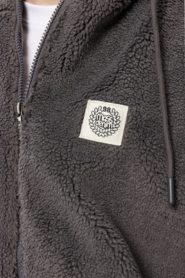 Mass DNM kurtka Patch Teddy Hoody Zip Jacket - szara