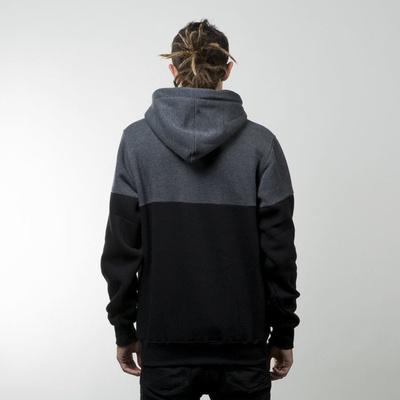 Mass Denim bluza sweatshirt Base Cut hoody black / dark heather grey