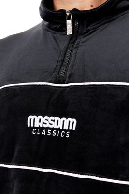 Mass DNM bluza Sweatshirt Classic Cut Velour Half Zip - czarna