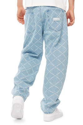 Mass DNM spodnie Monogram Jeans Extra baggy Fit - jasnoniebieskie