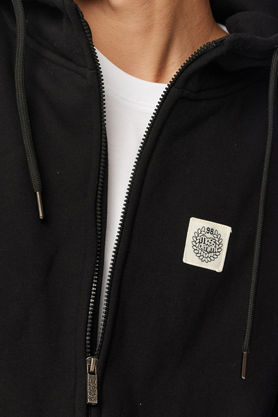 Mass DNM bluza Sweatshirt Patch Zip Hoody - czarna