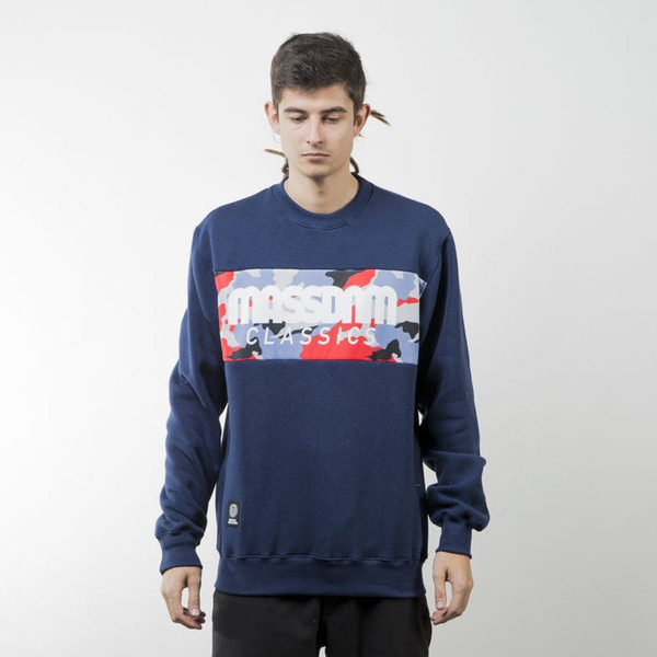 Mass Denim bluza sweatshirt Classics Camo crewneck navy