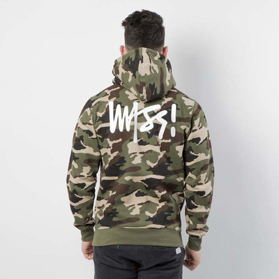 Mass DNM bluza Sweatshirt Hoody Half Zip Signature - woodland camo
