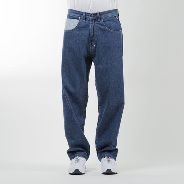 Mass Denim spodnie jeans Pocket Cover baggy fit blue