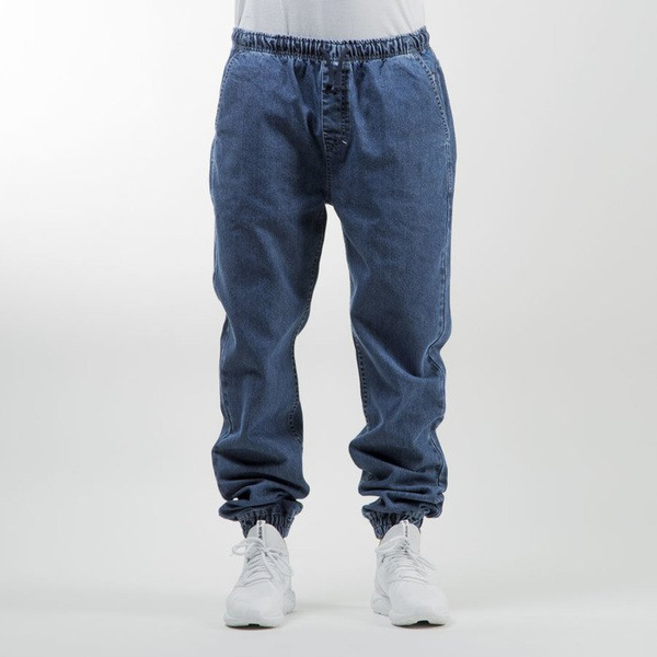 Mass Denim spodnie jogger pants Drop Denim loose fit blue