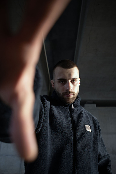 Mass DNM kurtka Patch Teddy Zip Jacket - granatowa