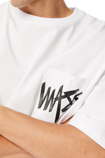 Mass Denim Pocket sign T-shirt biała