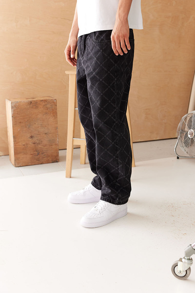 Mass DNM spodnie Monogram Jeans Extra baggy Fit - czarne