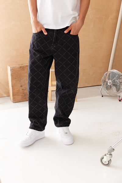 Mass DNM spodnie Monogram Jeans Extra baggy Fit - czarne