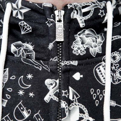 Mass Denim bluza hoody Tattoo Zip black