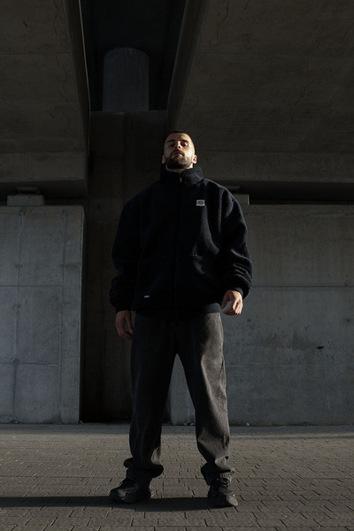 Mass DNM kurtka Patch Teddy Zip Jacket - granatowa