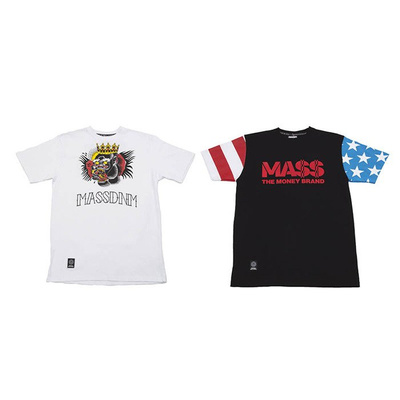 Koszulki Mass Denim Conor & Floyd white / black PAKIET !!!