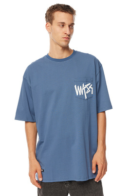 Mass Denim Pocket sign T-shirt stalowa