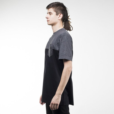 Mass Denim koszulka t-shirt Pocket Base black / dark heather grey
