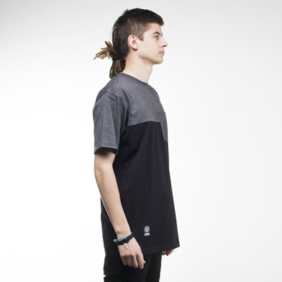 Mass Denim koszulka t-shirt Pocket Base black / dark heather grey
