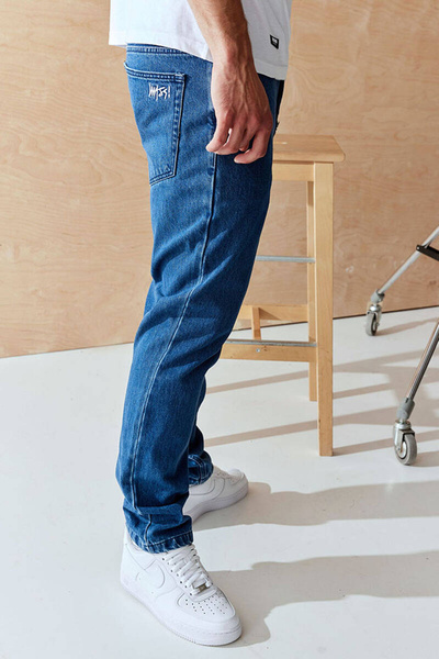 Mass DNM spodnie Signature 2.0 Jeans Tapered Fit - niebieskie