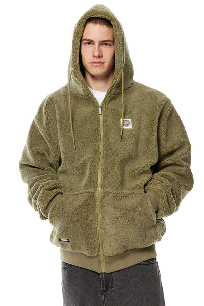 Mass DNM kurtka Patch Teddy Hoody Zip Jacket - khaki