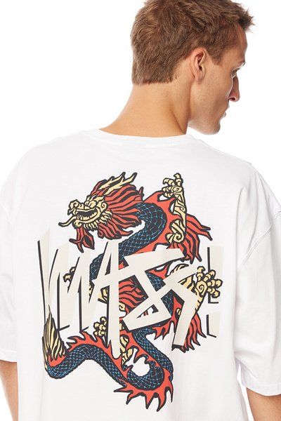 Mass Denim Koszulka Dragon T-shirt biała
