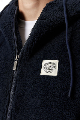 Mass DNM kurtka Patch Teddy Hoody Zip Jacket - granatowa