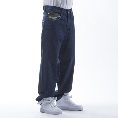 Mass Denim spodnie Jeans Battle baggy fit dark blue